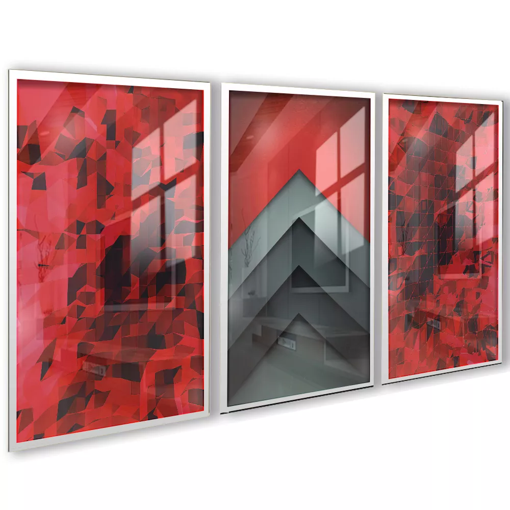 Quadro Trio sala red fashion