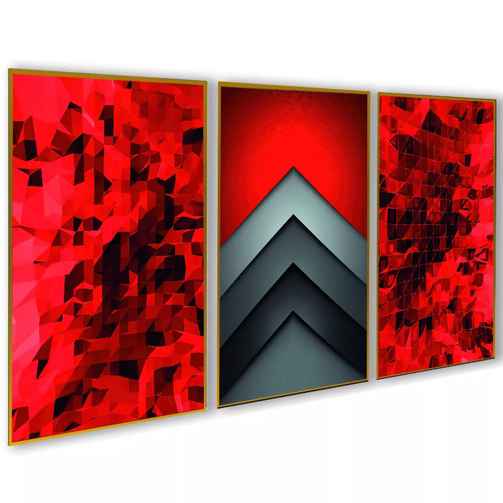 Quadro Trio sala red fashion