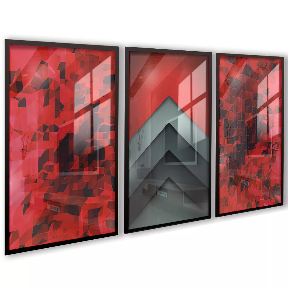 Quadro Trio sala red fashion