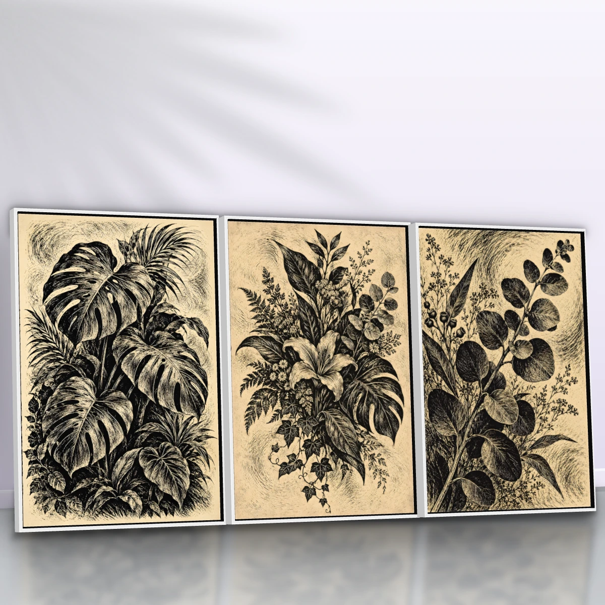 Quadro Trio Suíte Folhagem Tropical — foto 3