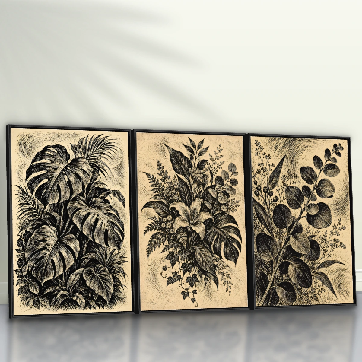 Quadro Trio Suíte Folhagem Tropical — foto 2