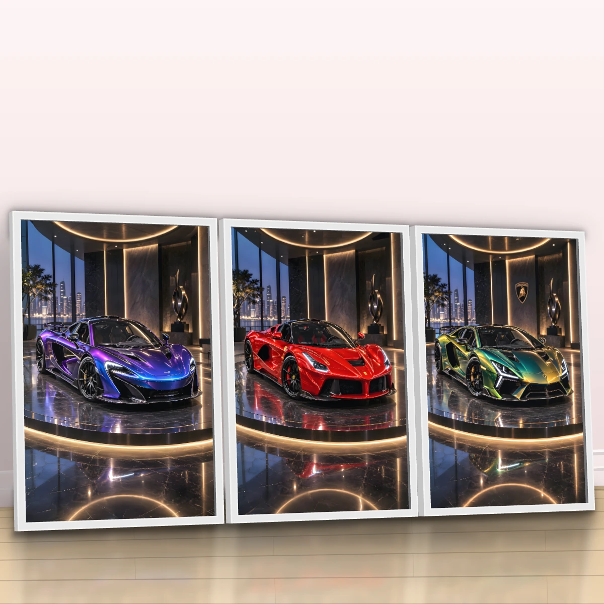 Quadro Trio Sala Supercarro Neon Luxo — foto 6