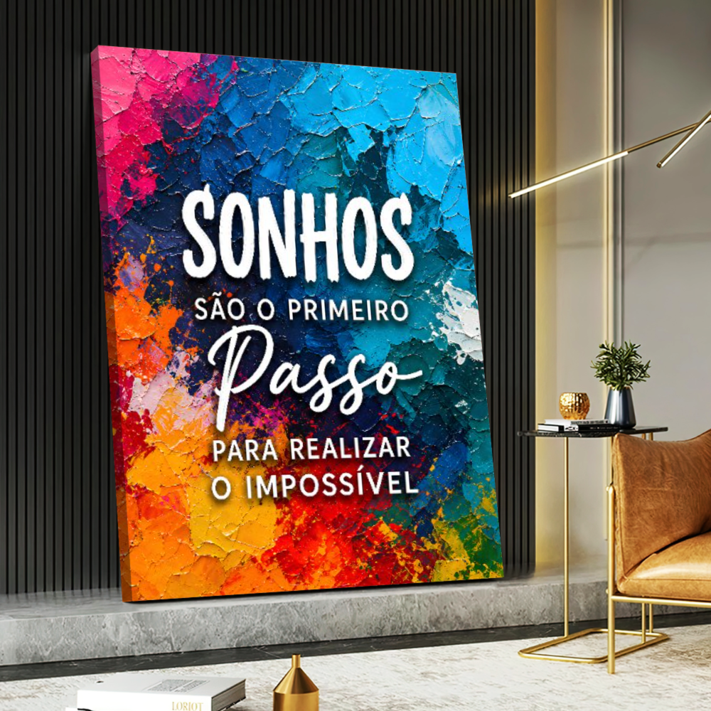 Quadro Sala Escritório Frase Sonhos