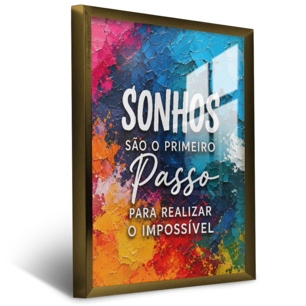 Quadro Sala Escritório Frase Sonhos