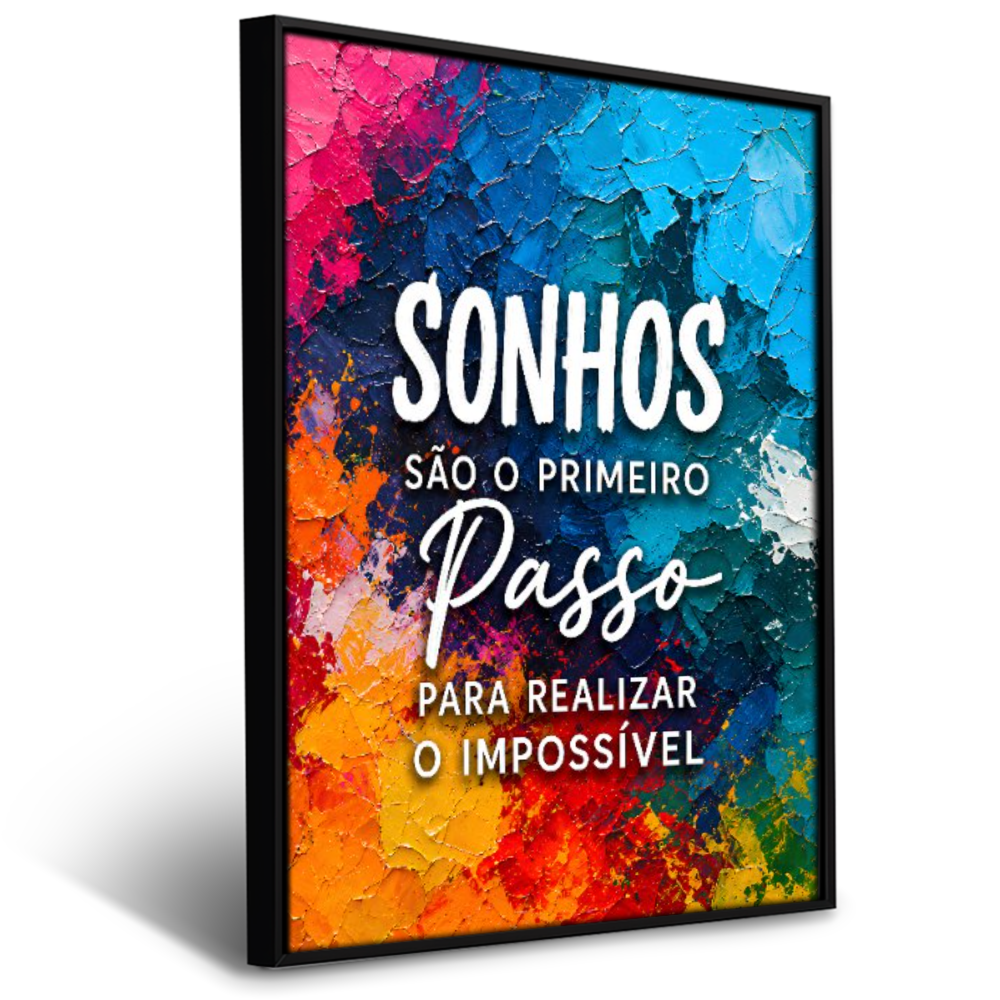 Quadro Sala Escritório Frase Sonhos