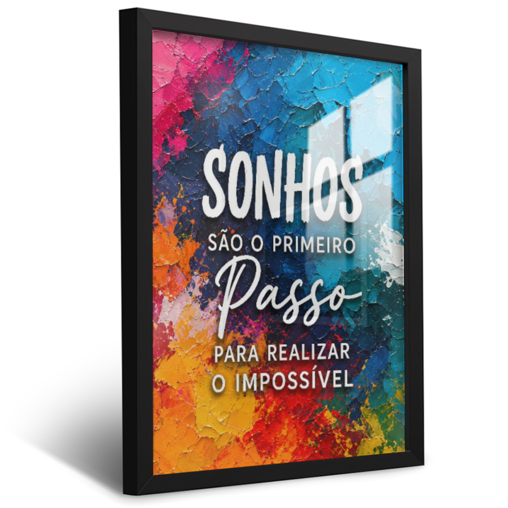 Quadro Sala Escritório Frase Sonhos