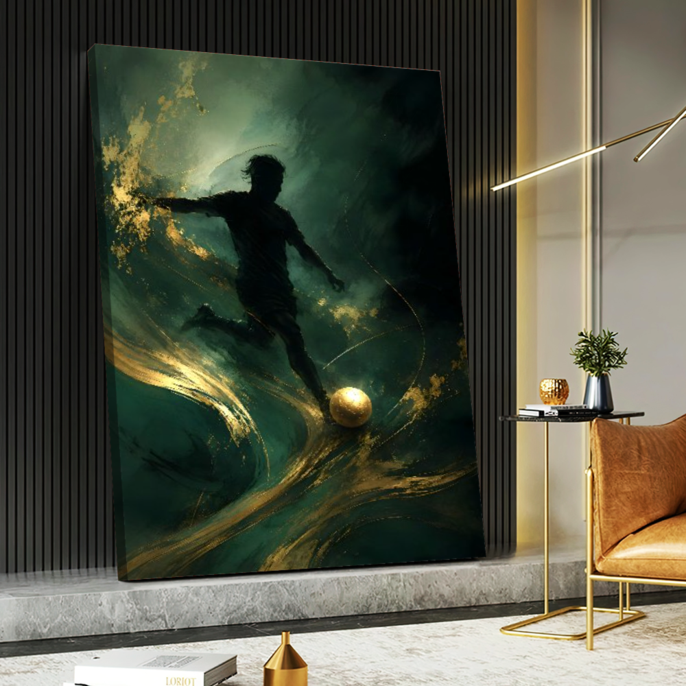 Quadro Escritório Futebol Dourado