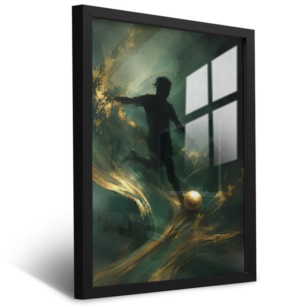 Quadro Escritório Futebol Dourado