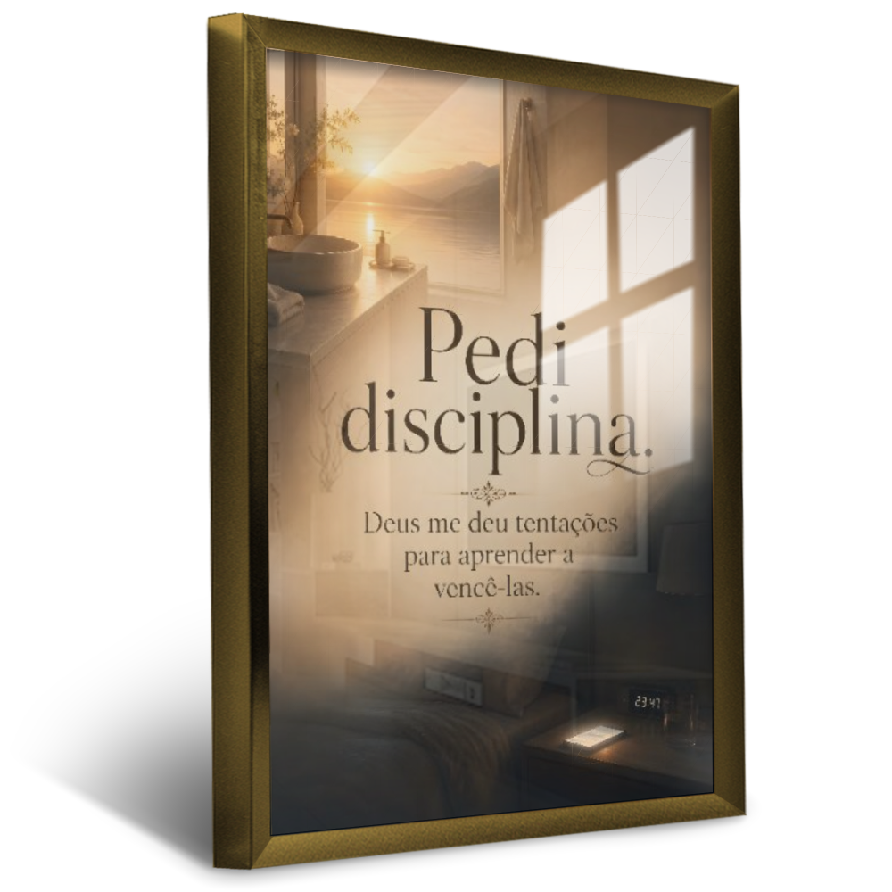 Quadro Suíte Frase Disciplina Gold