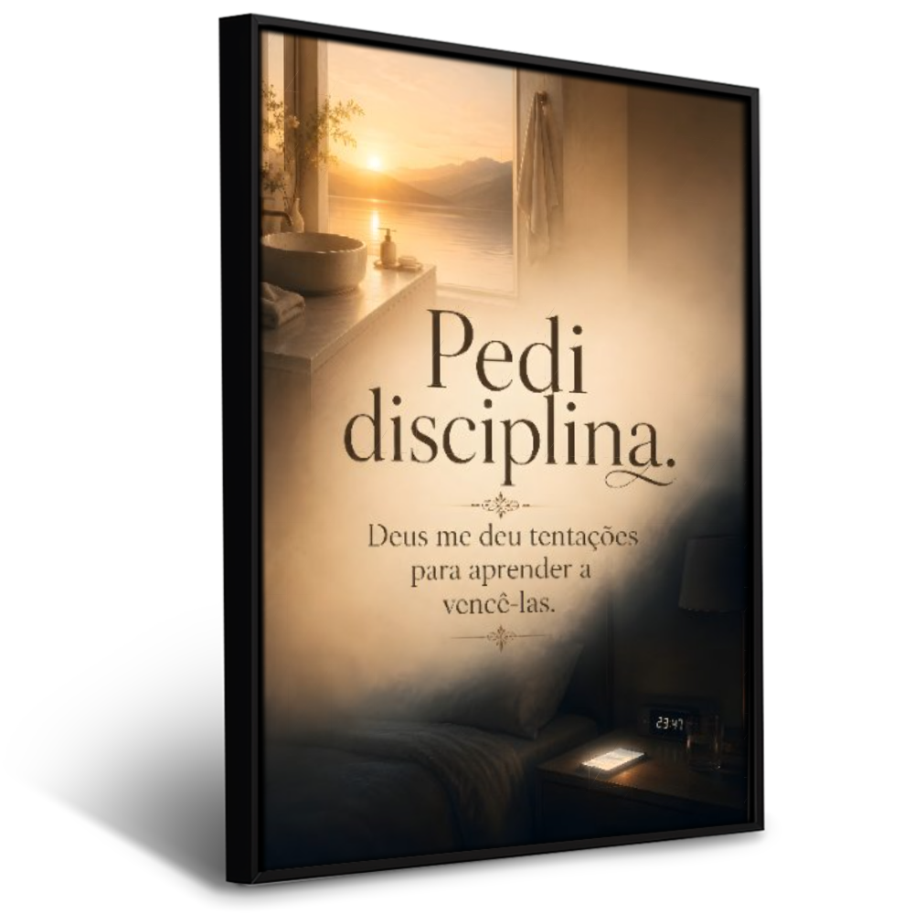 Quadro Suíte Frase Disciplina Gold