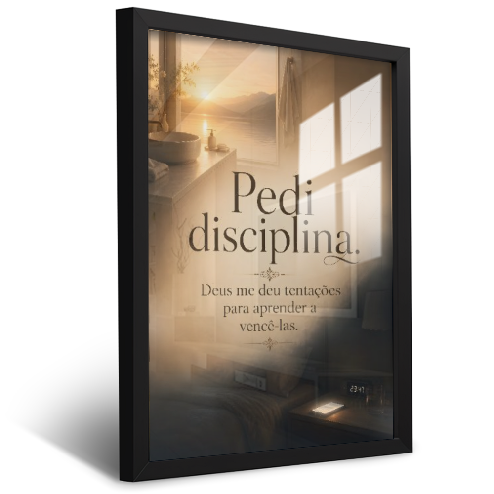 Quadro Suíte Frase Disciplina Gold