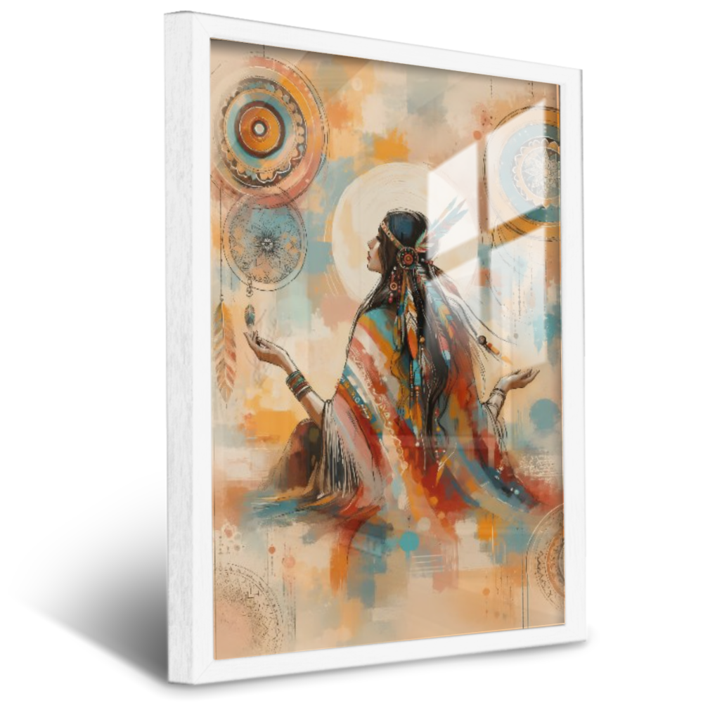 Quadro Sala Guerreiro Tribal Abstrato
