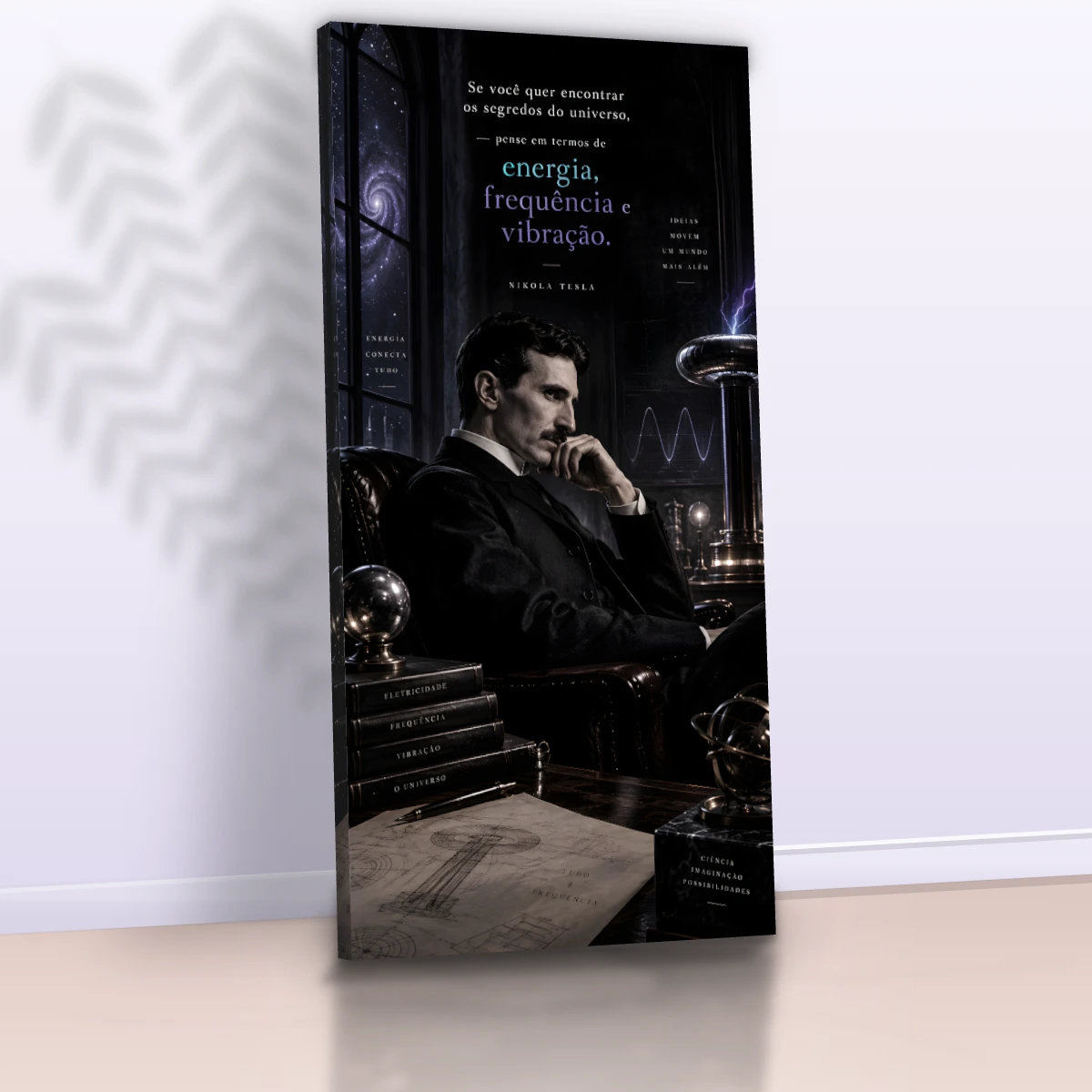 Quadro Escritório Nikola Tesla Dark