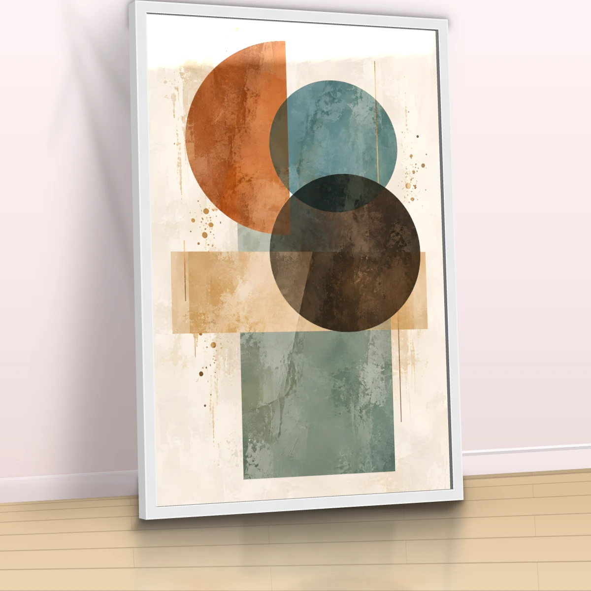 Quadro Sala Abstrato Círculos Terra