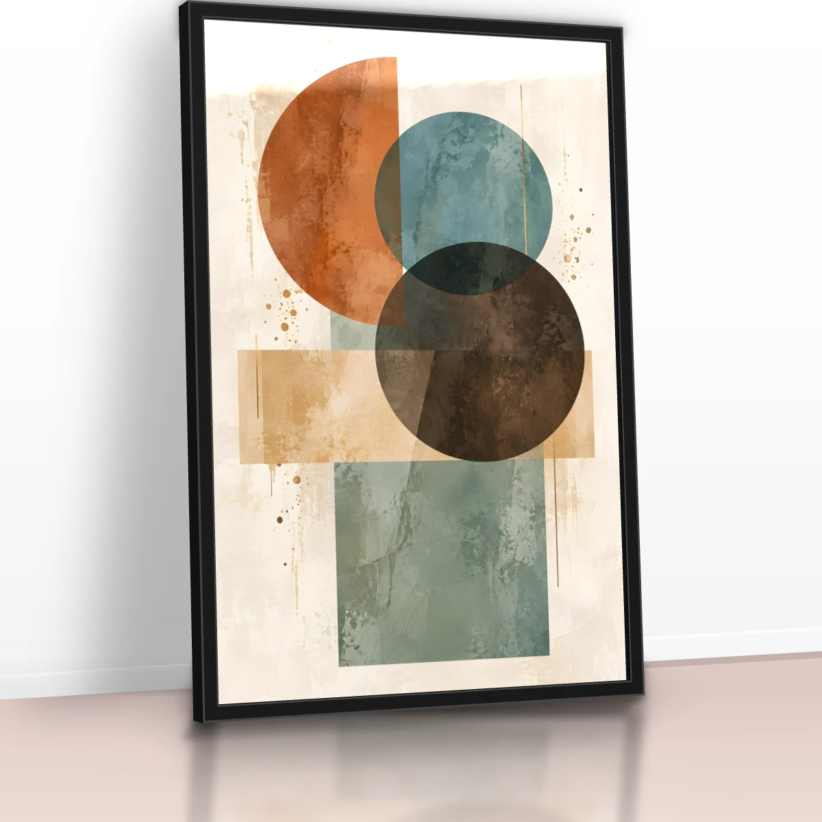 Quadro Sala Abstrato Círculos Terra
