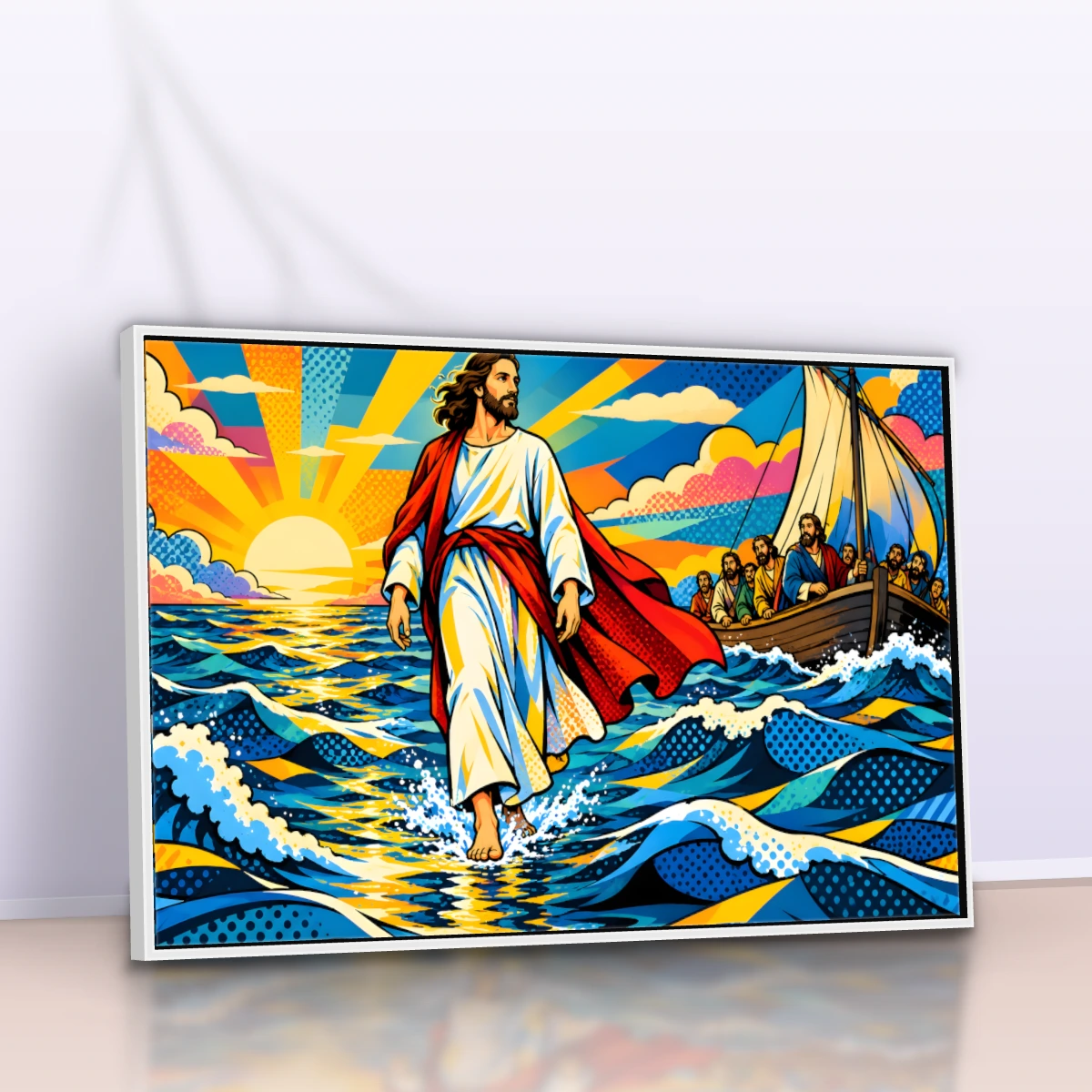 Quadro Sala Jesus Caminhando no Mar