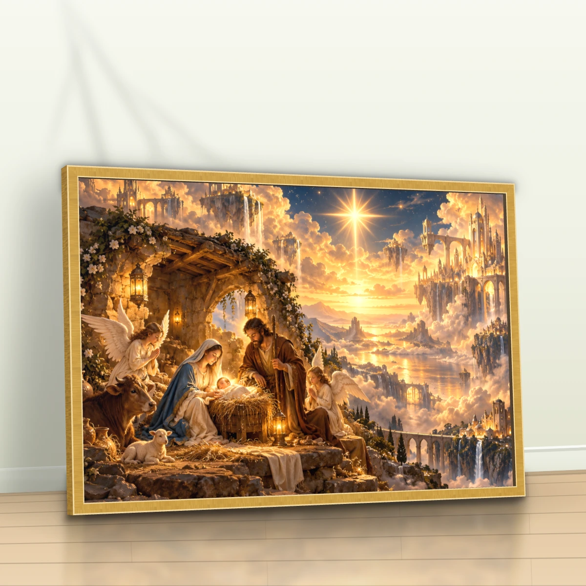 Quadro Sala Natividade Dourada