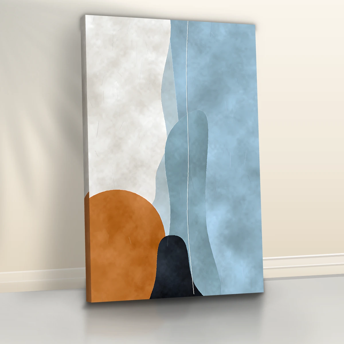 Quadro Sala Abstrato Azul Terracota