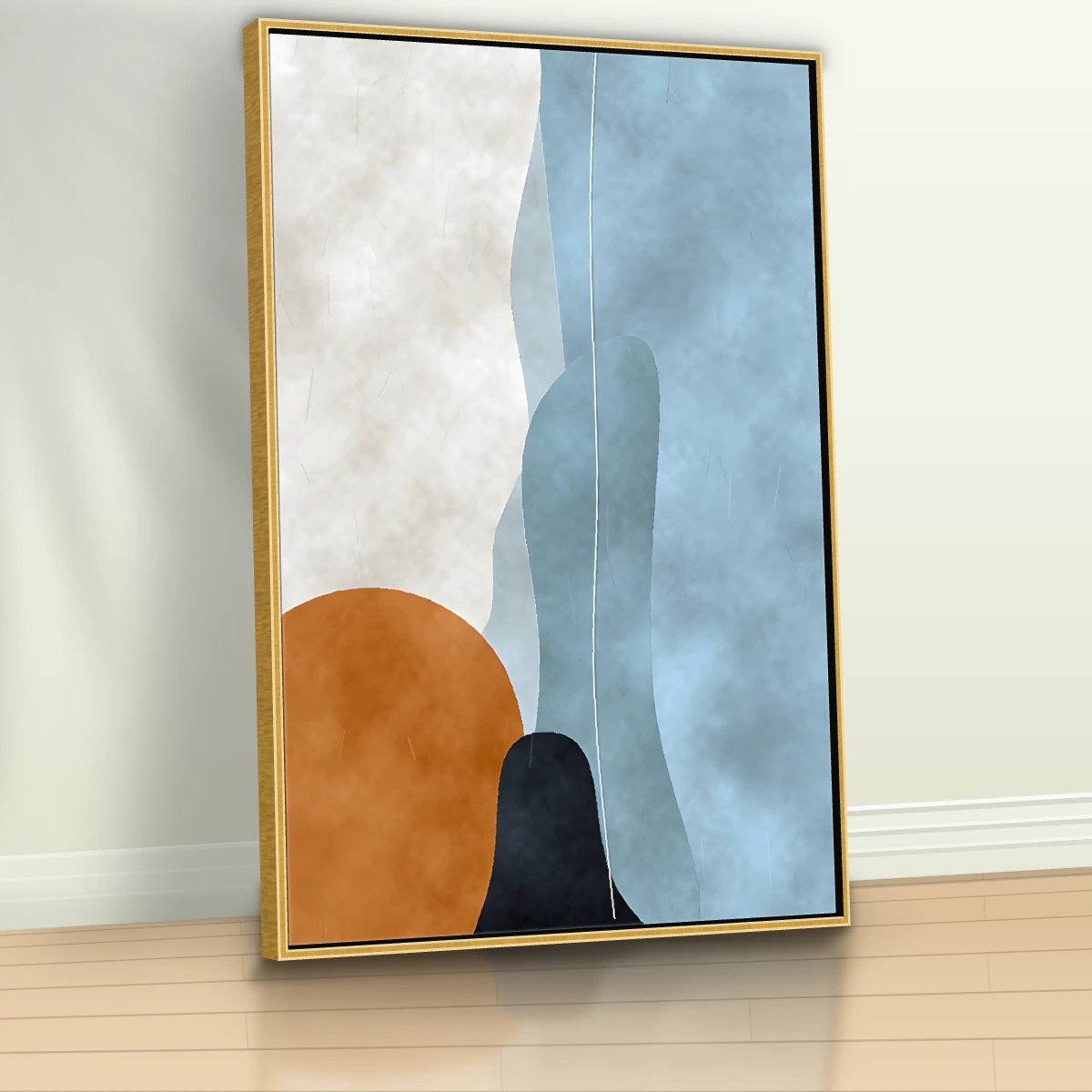 Quadro Sala Abstrato Azul Terracota