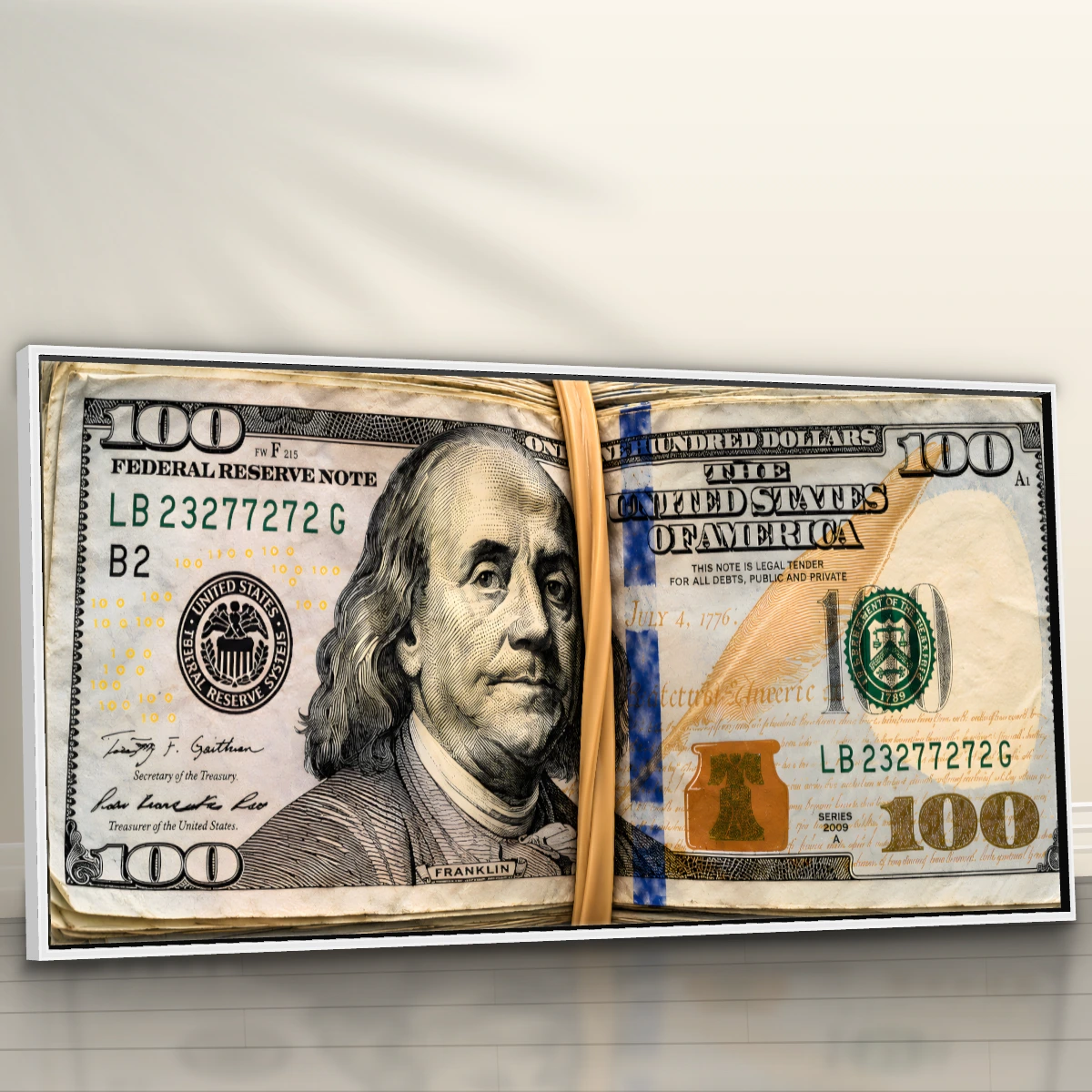 Quadro Escritório Dólar 100 Vintage — foto 3