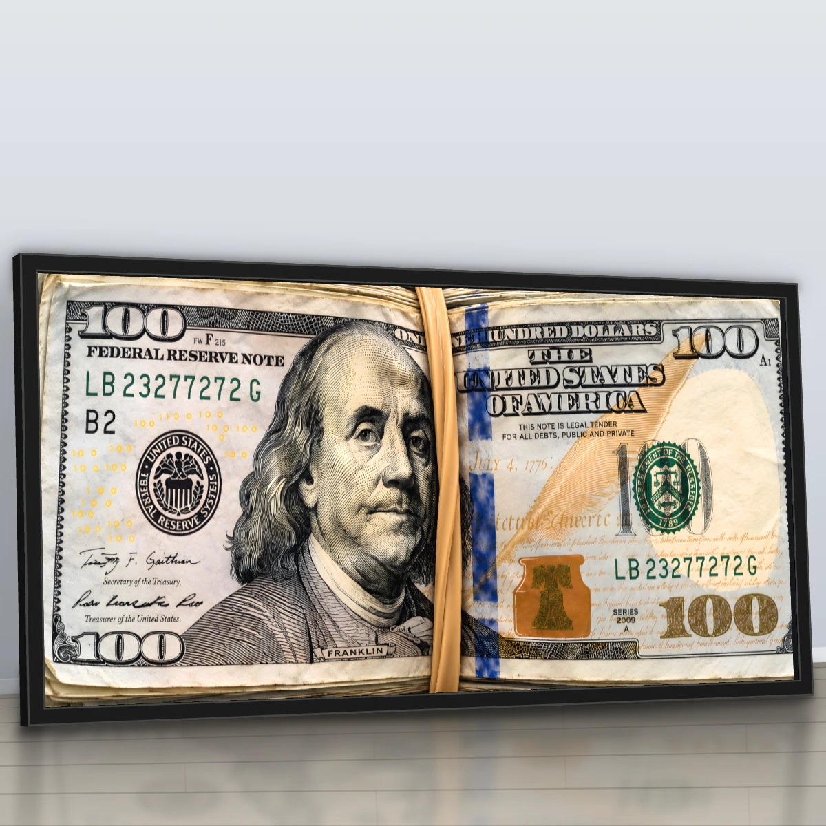 Quadro Escritório Dólar 100 Vintage — foto 5