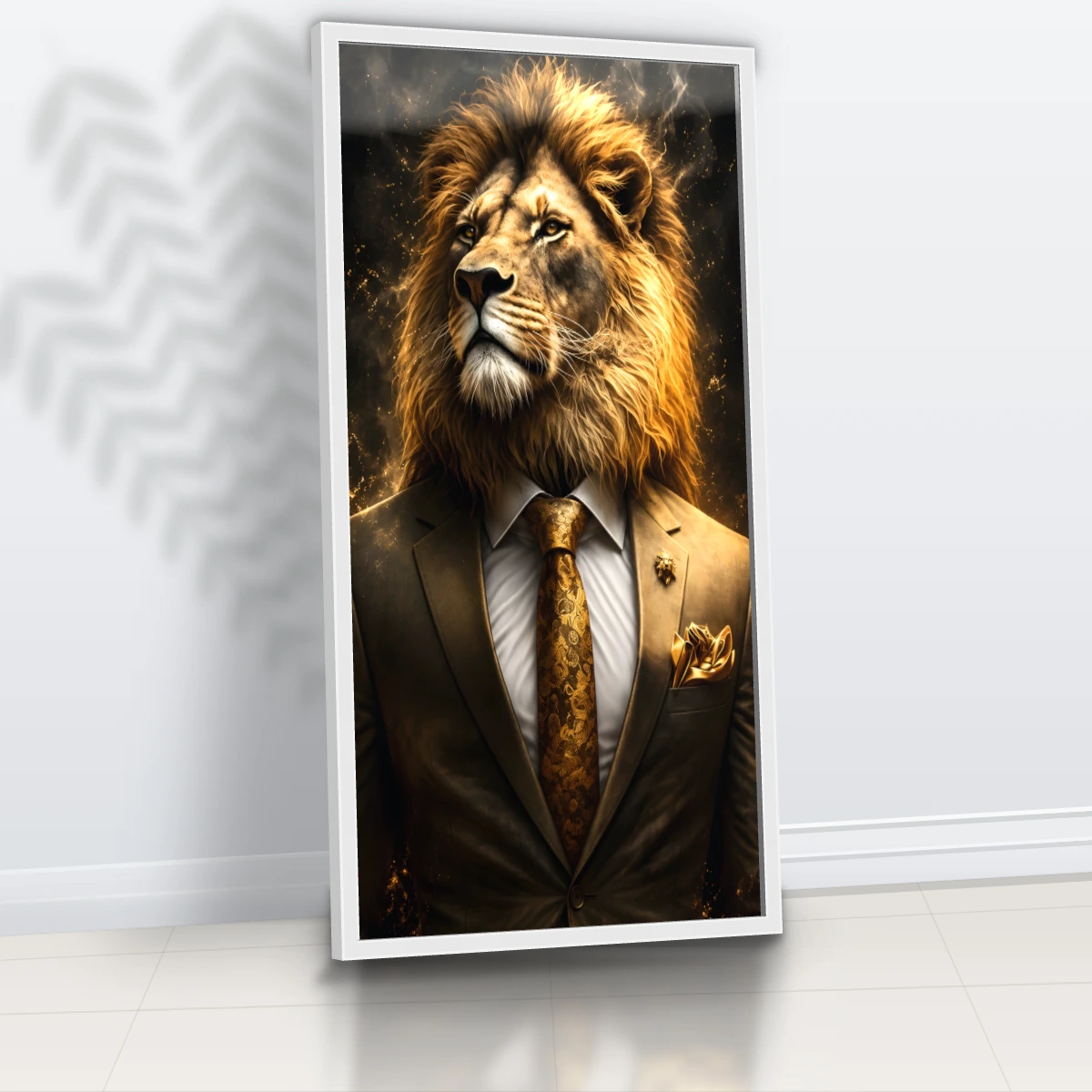 Quadro Sala Escritório Leão Luxo Gold — foto 6
