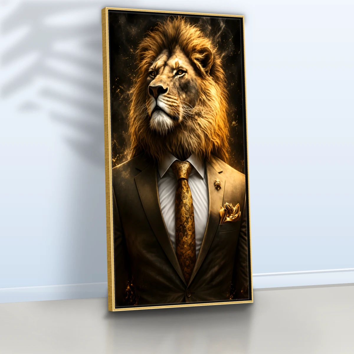 Quadro Sala Escritório Leão Luxo Gold — foto 4