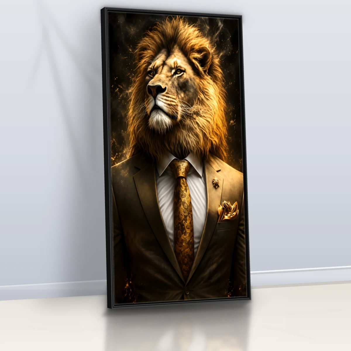 Quadro Sala Escritório Leão Luxo Gold — foto 2