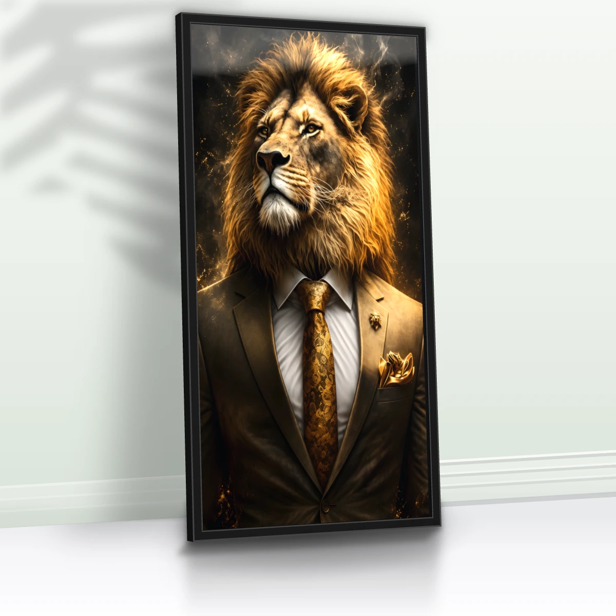 Quadro Sala Escritório Leão Luxo Gold — foto 5