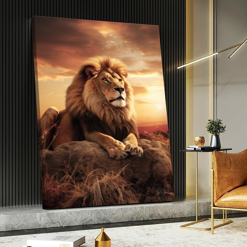 Quadro Leão Rei Africano