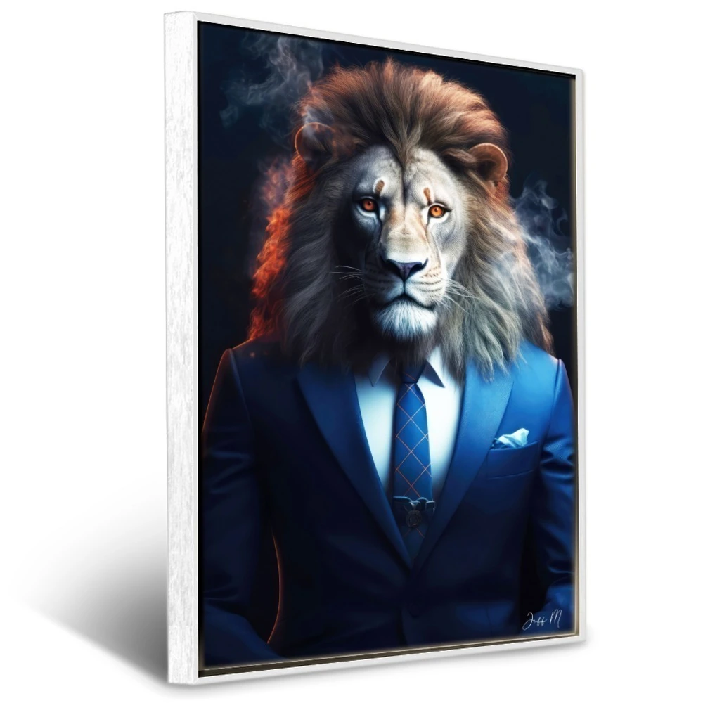Quadro Escritorio Leao Empresario Motivacional
